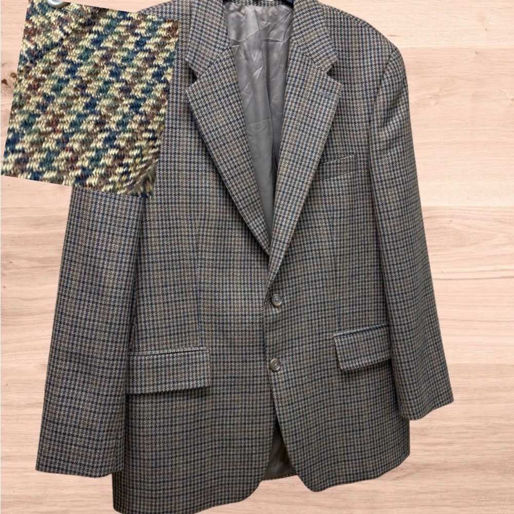 Chaps Ralph Lauren men’s wool blazer size 42 brown houndstooth